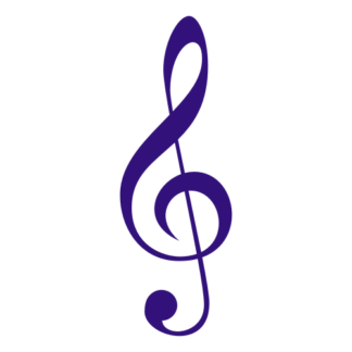 Treble Clef Decal (Purple)